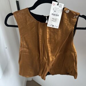 Zara Bronze Sleeveless Top